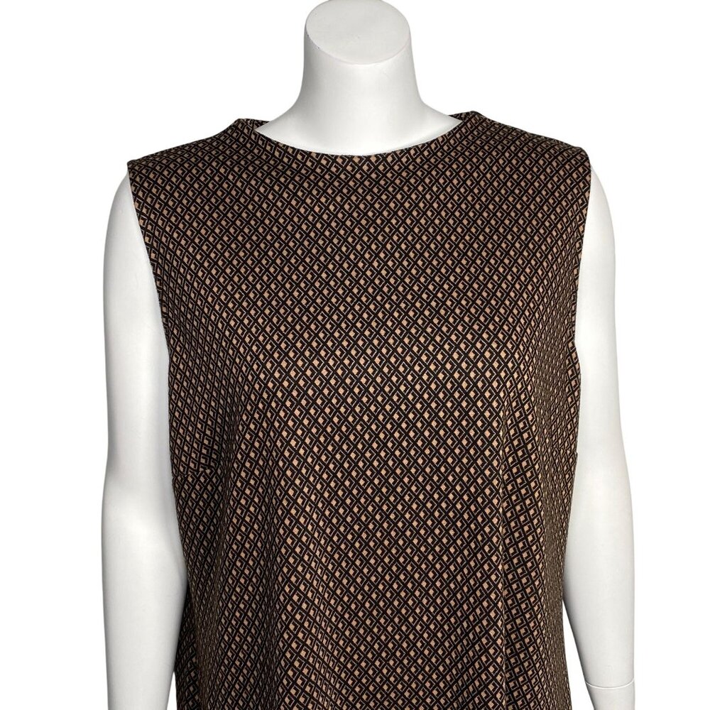 Chicos Sleeveless Knit Shift Dress Size 3 XL Double Diamond Print Stretch - Picture 2 of 6